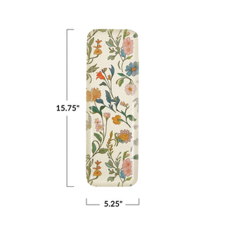 Decorative Floral Metal Tray