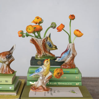 Crackle Glaze Bird Vases