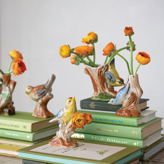 Crackle Glaze Bird Vases