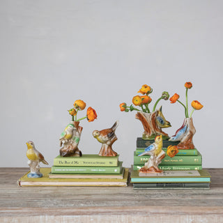 Crackle Glaze Bird Vases