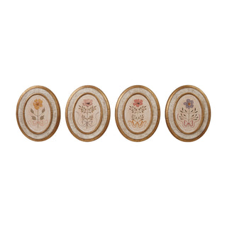 Vintage Floral Oval Wall Decor