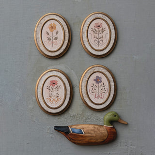 Vintage Floral Oval Wall Decor
