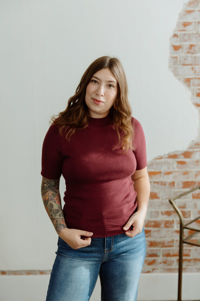 Plain As Day Mockneck Top