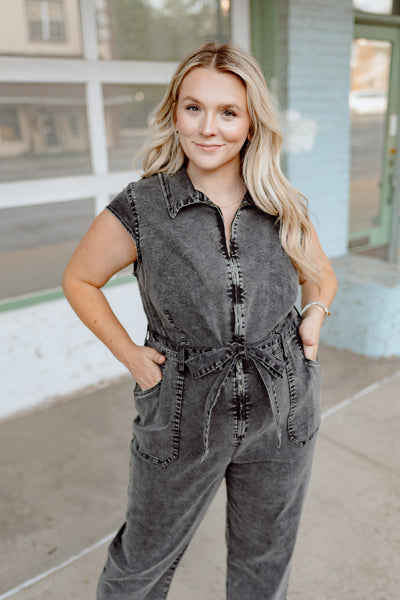 Take a Chance Denim Jumpsuit