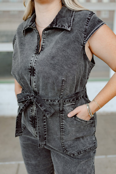 Take a Chance Denim Jumpsuit