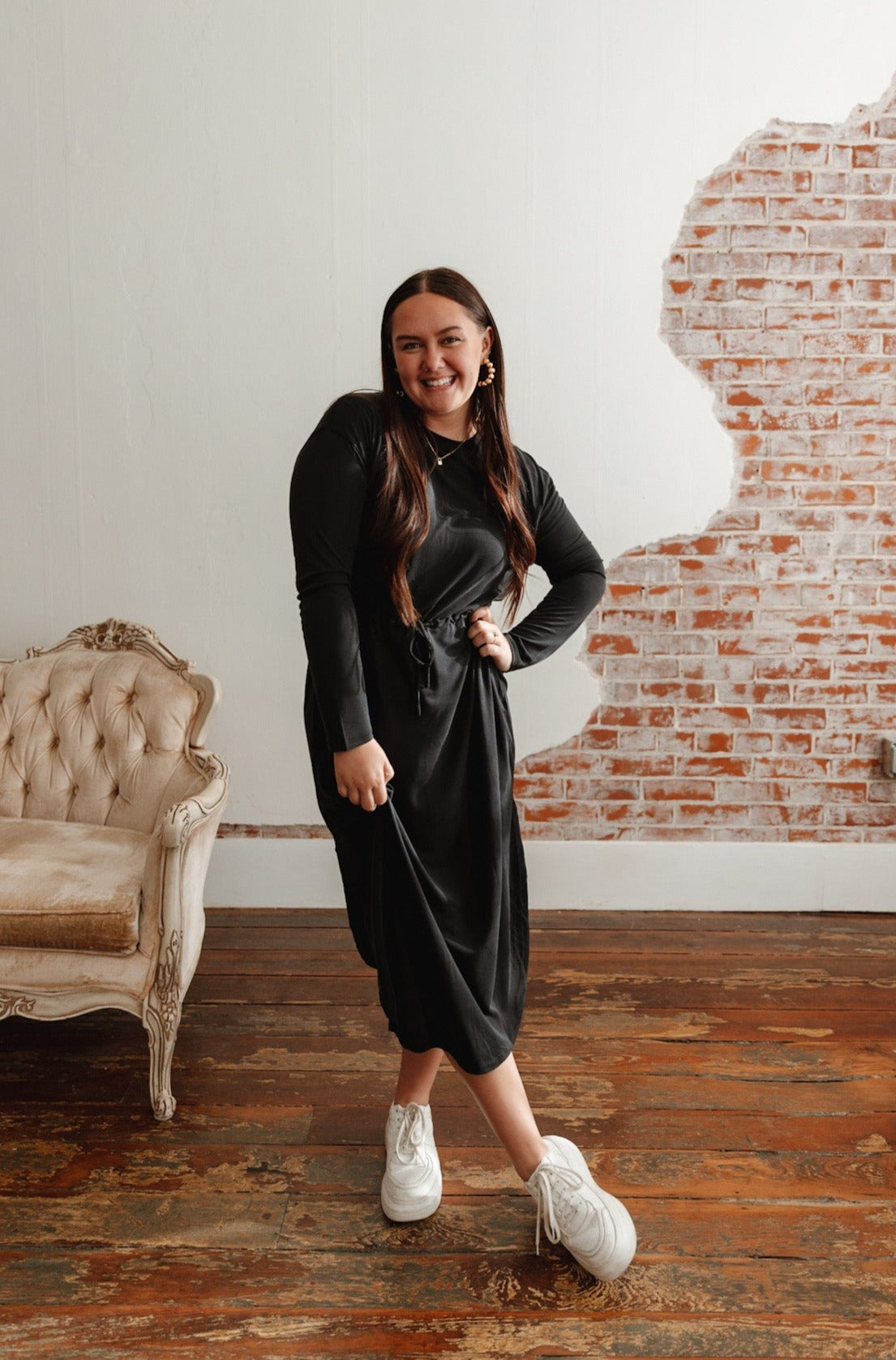 Out Of Office Tie Midi Dress