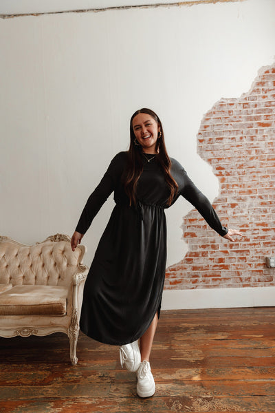 Out Of Office Tie Midi Dress