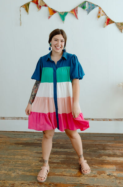Born Bright Colorblock Dress