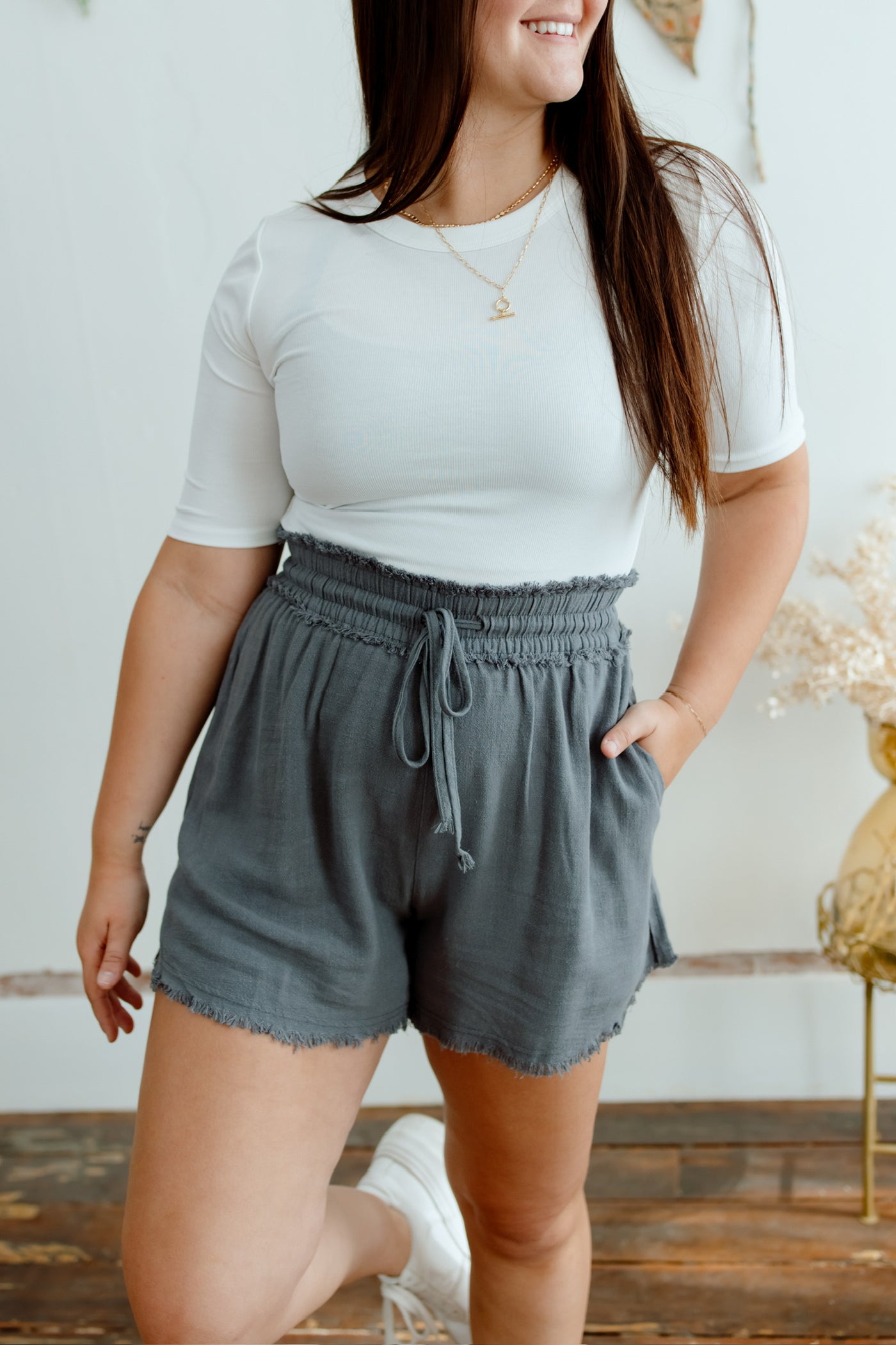 Without Cause Raw Hem Shorts