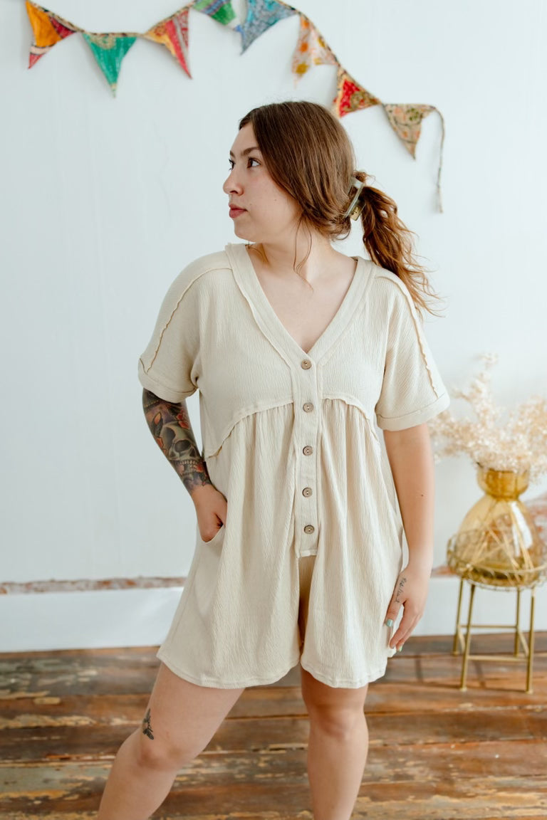 Less Is More Button Romper