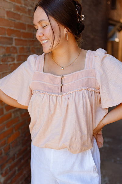 Tea for Two Frayed Babydoll Top