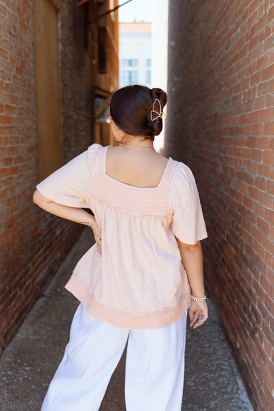 Tea for Two Frayed Babydoll Top