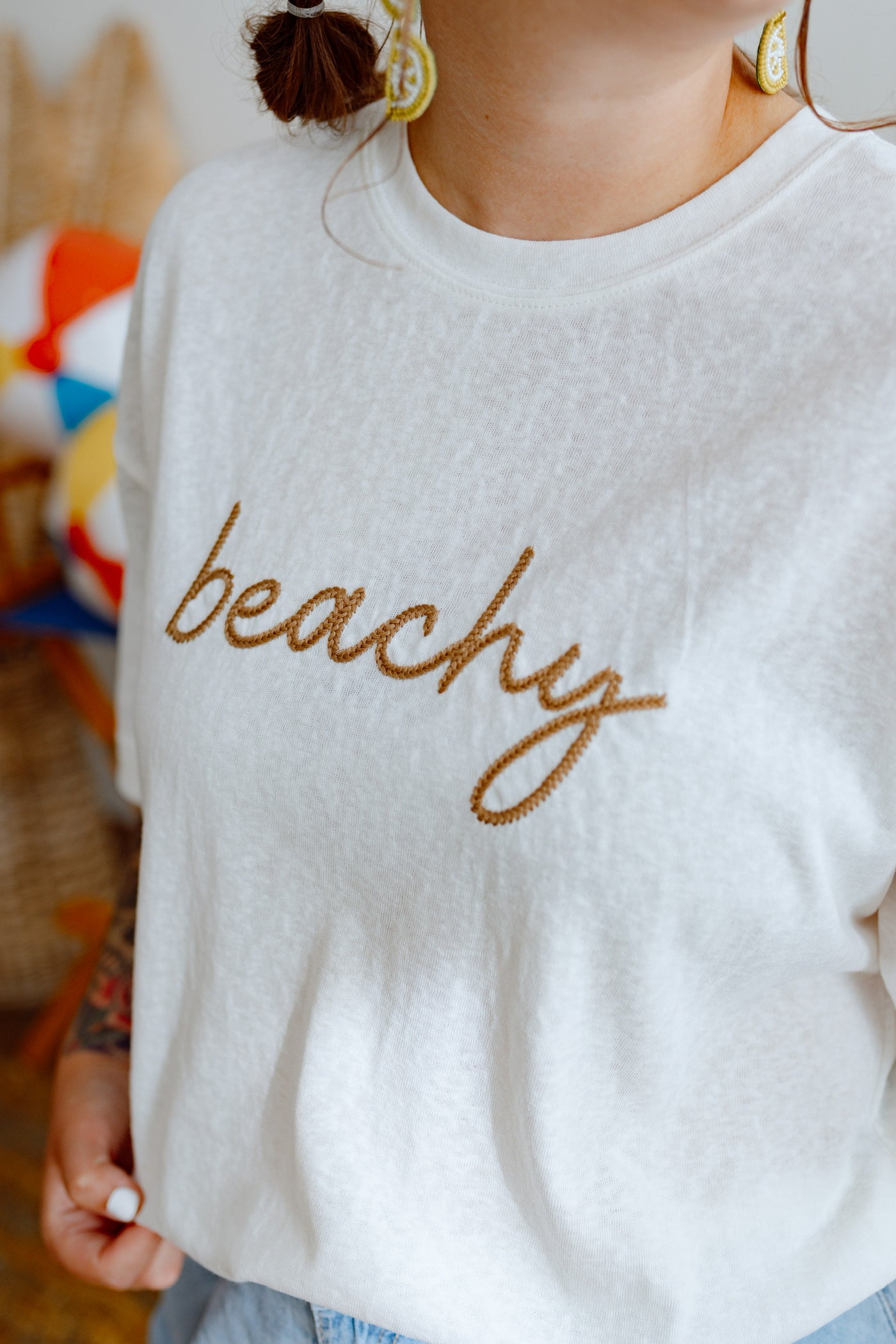 Beachy Embroidery Tee