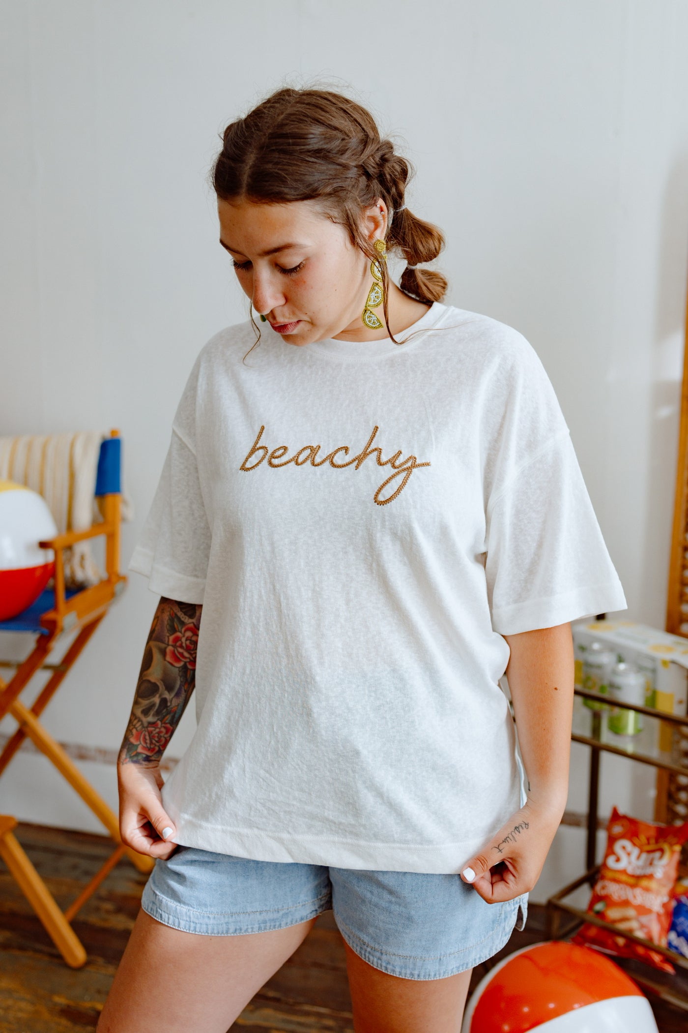 Beachy Embroidery Tee