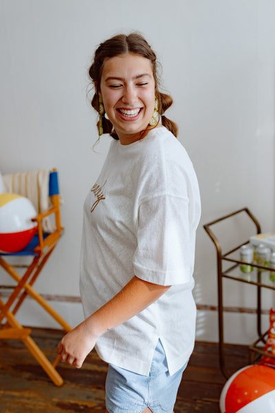Beachy Embroidery Tee