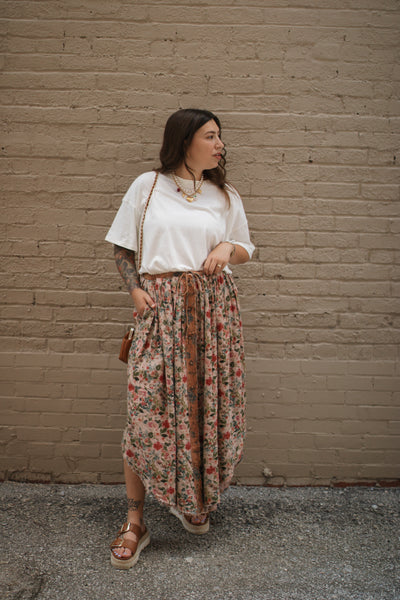 Lydia Floral Reversible Midi Skirt