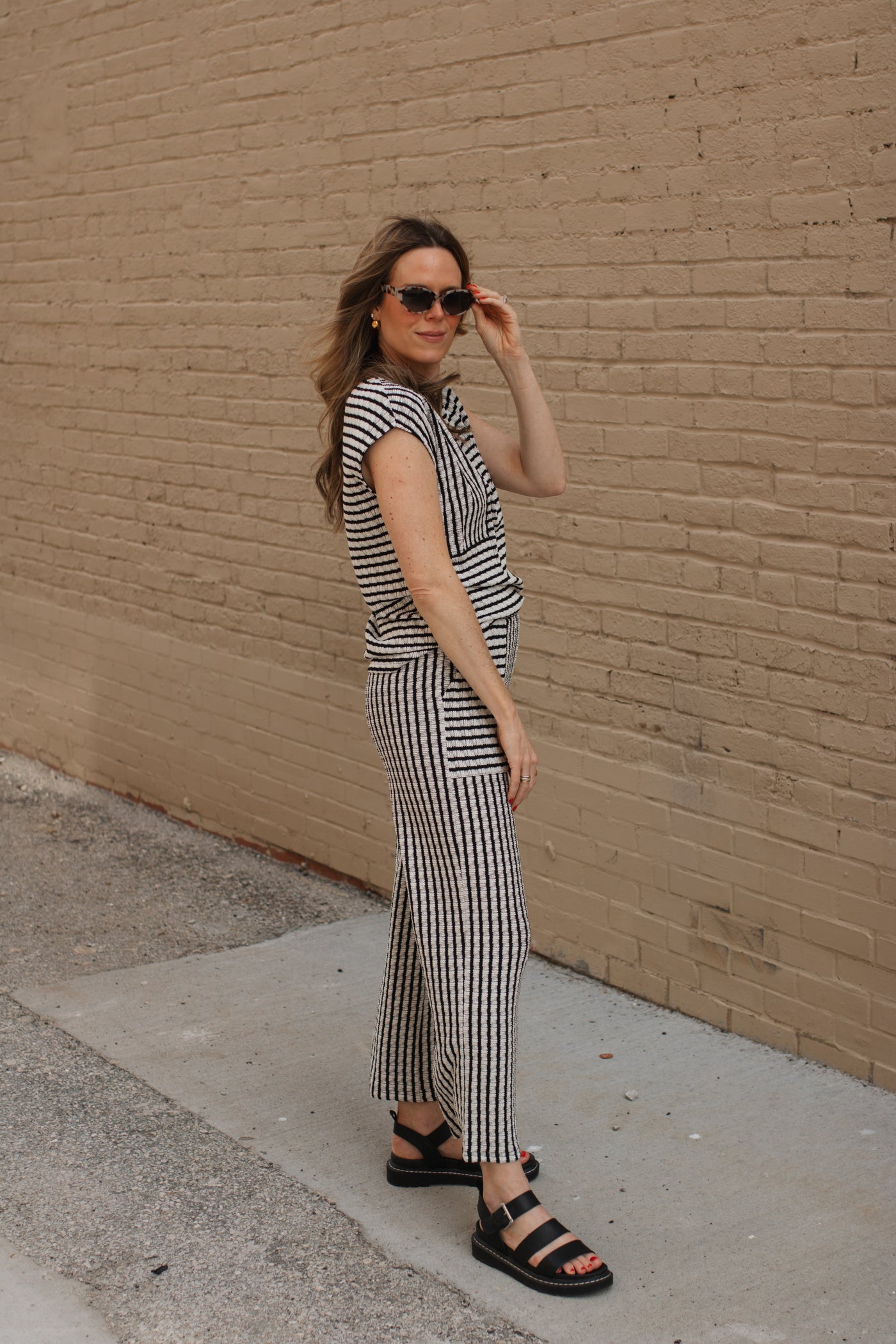 Mayah Striped Ribbed Knit Set