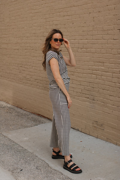 Mayah Striped Ribbed Knit Set