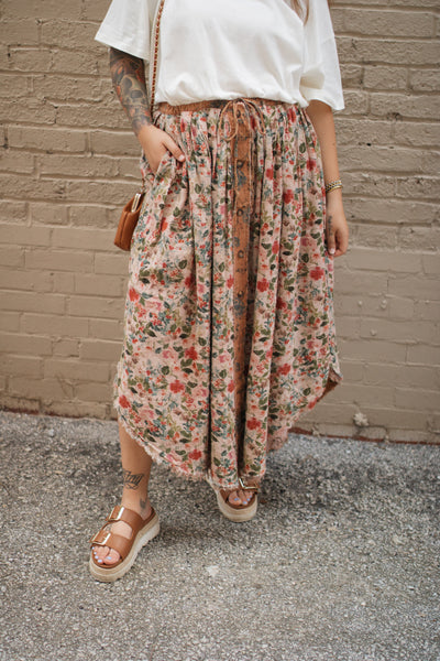 Lydia Floral Reversible Midi Skirt