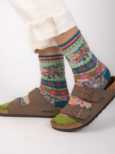 Floral Boho Crew Socks