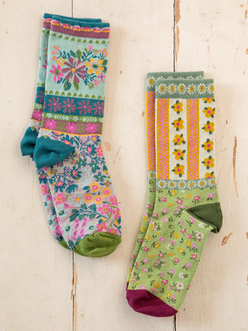 Floral Boho Crew Socks