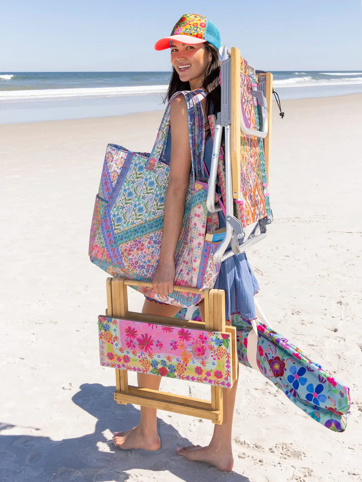 Floral Patchwork Reversible Quilted Tote Bag