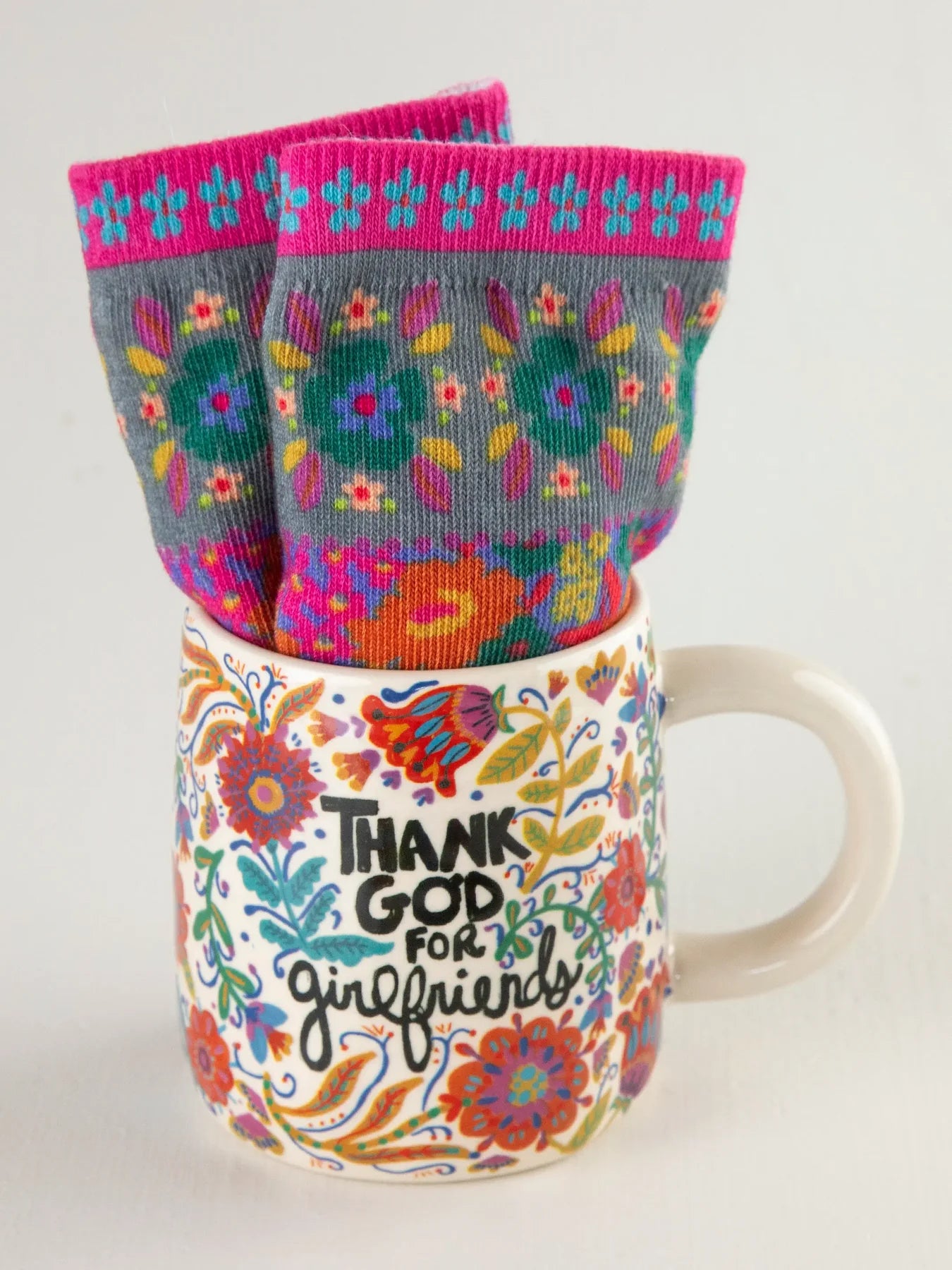 Thank God for Girlfriends Mug + Socks Set