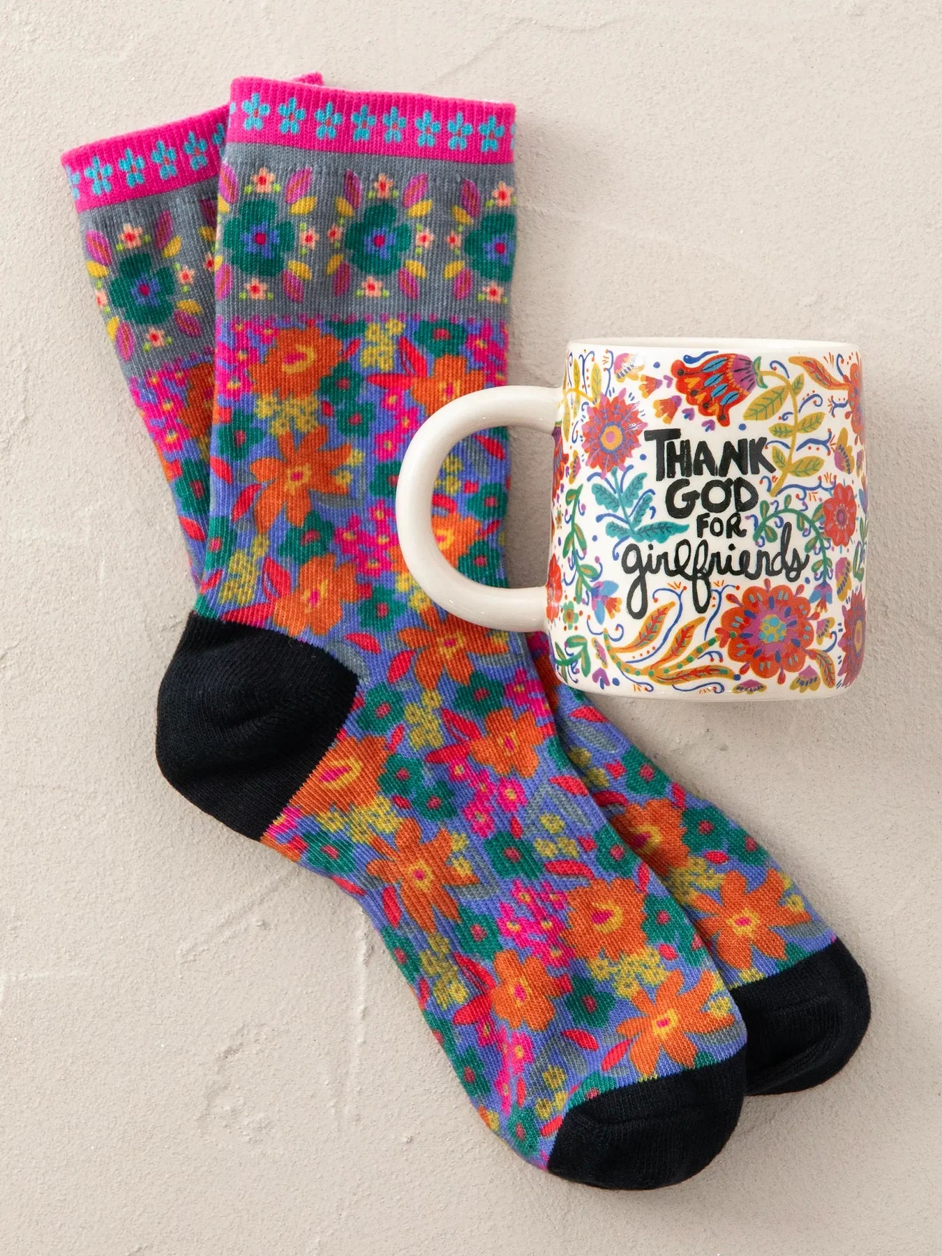 Thank God for Girlfriends Mug + Socks Set