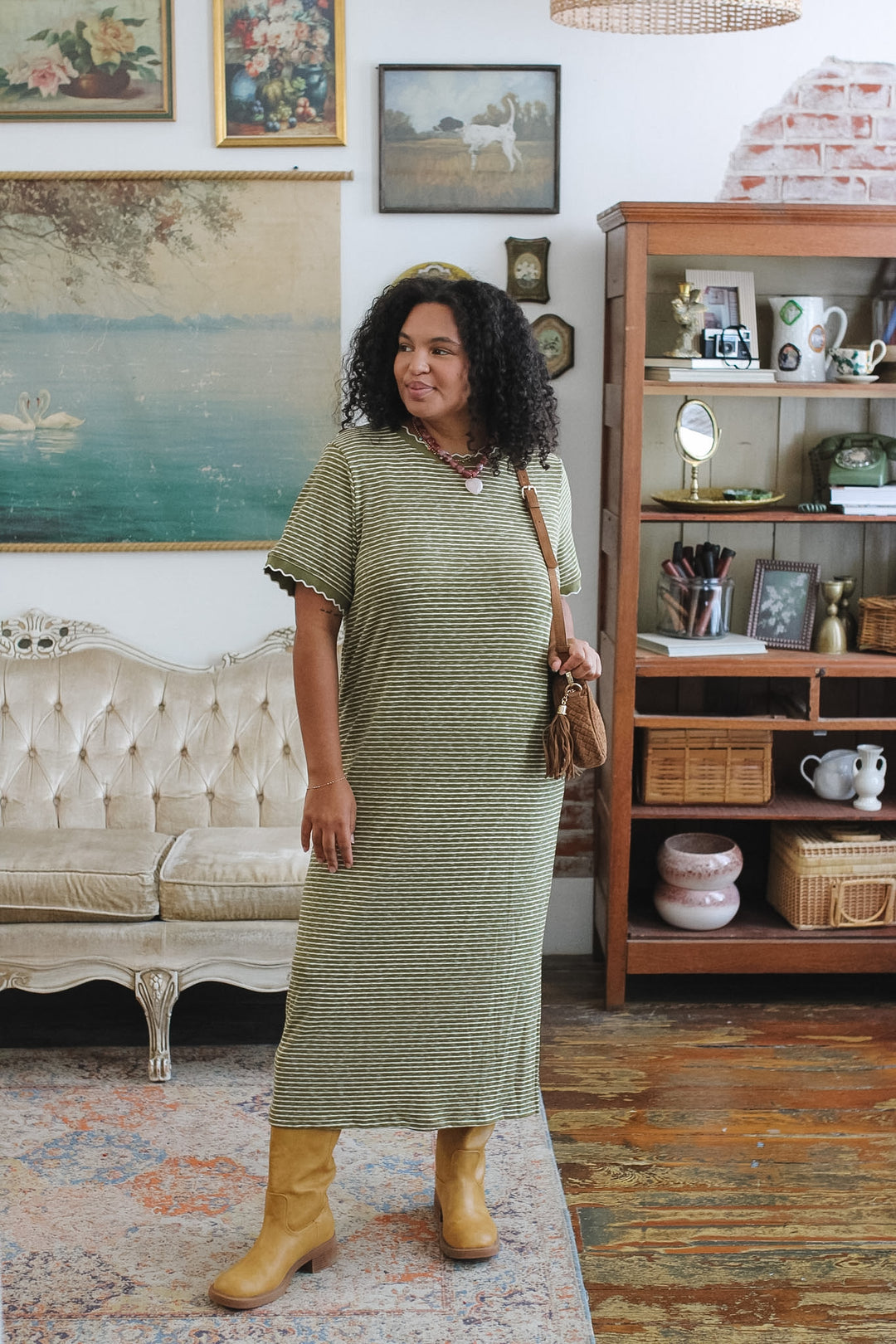Hayden Striped Ribbed Knit Maxi Dress – Windy Nest