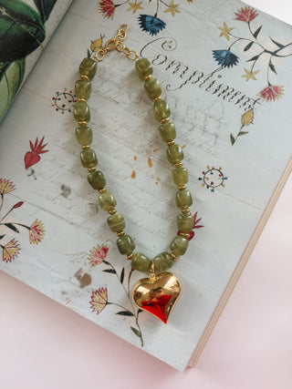 Meadow Chunky Heart Beaded Necklace