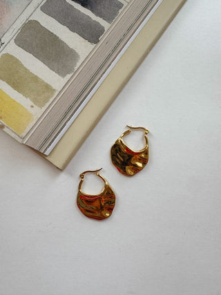 Vivian Hammered Hoop Earrings