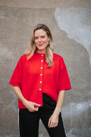 Lanie Short Sleeve Button Down Cardigan