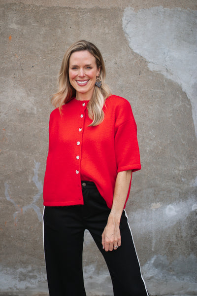 Lanie Short Sleeve Button Down Cardigan