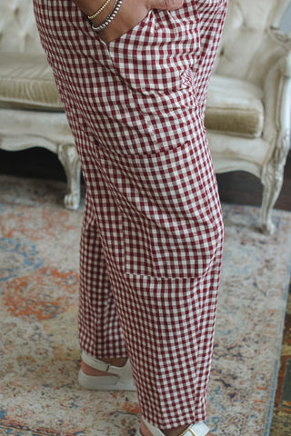 Goldie Gingham Barrel Pants