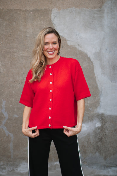 Lanie Short Sleeve Button Down Cardigan