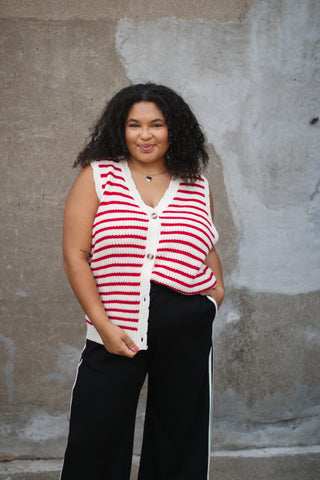 Hadley Striped Sweater Vest Top