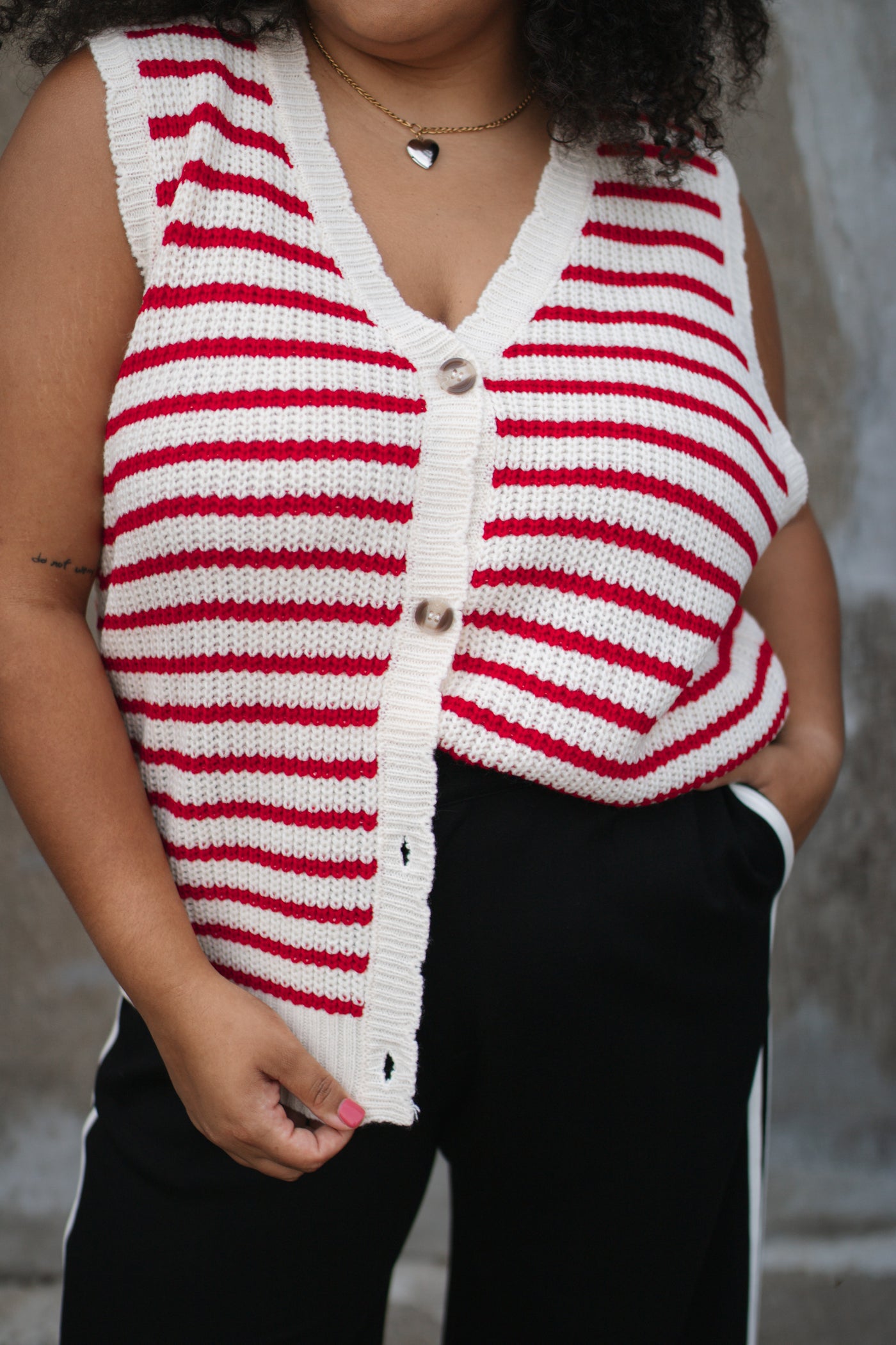 Hadley Striped Sweater Vest Top