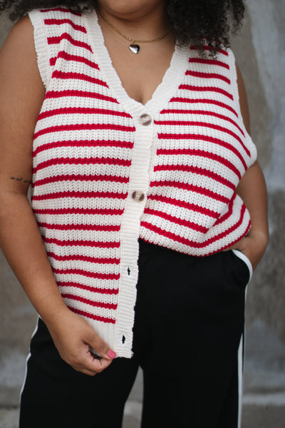 Hadley Striped Sweater Vest Top