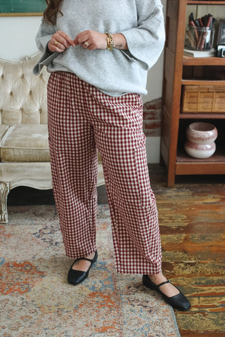 Goldie Gingham Barrel Pants