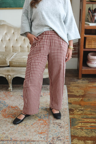 Goldie Gingham Barrel Pants