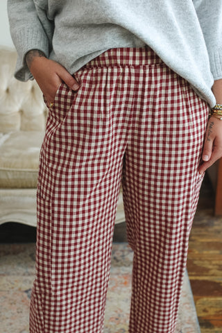 Goldie Gingham Barrel Pants