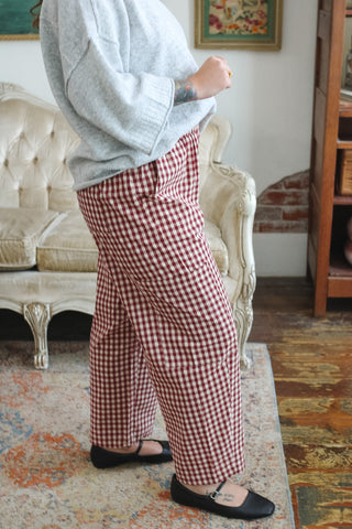 Goldie Gingham Barrel Pants