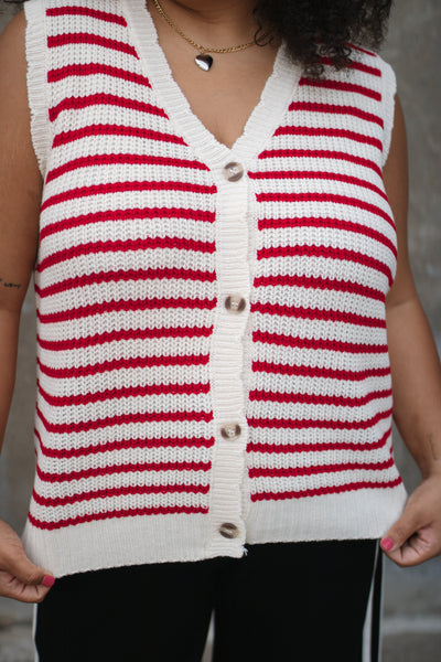 Hadley Striped Sweater Vest Top