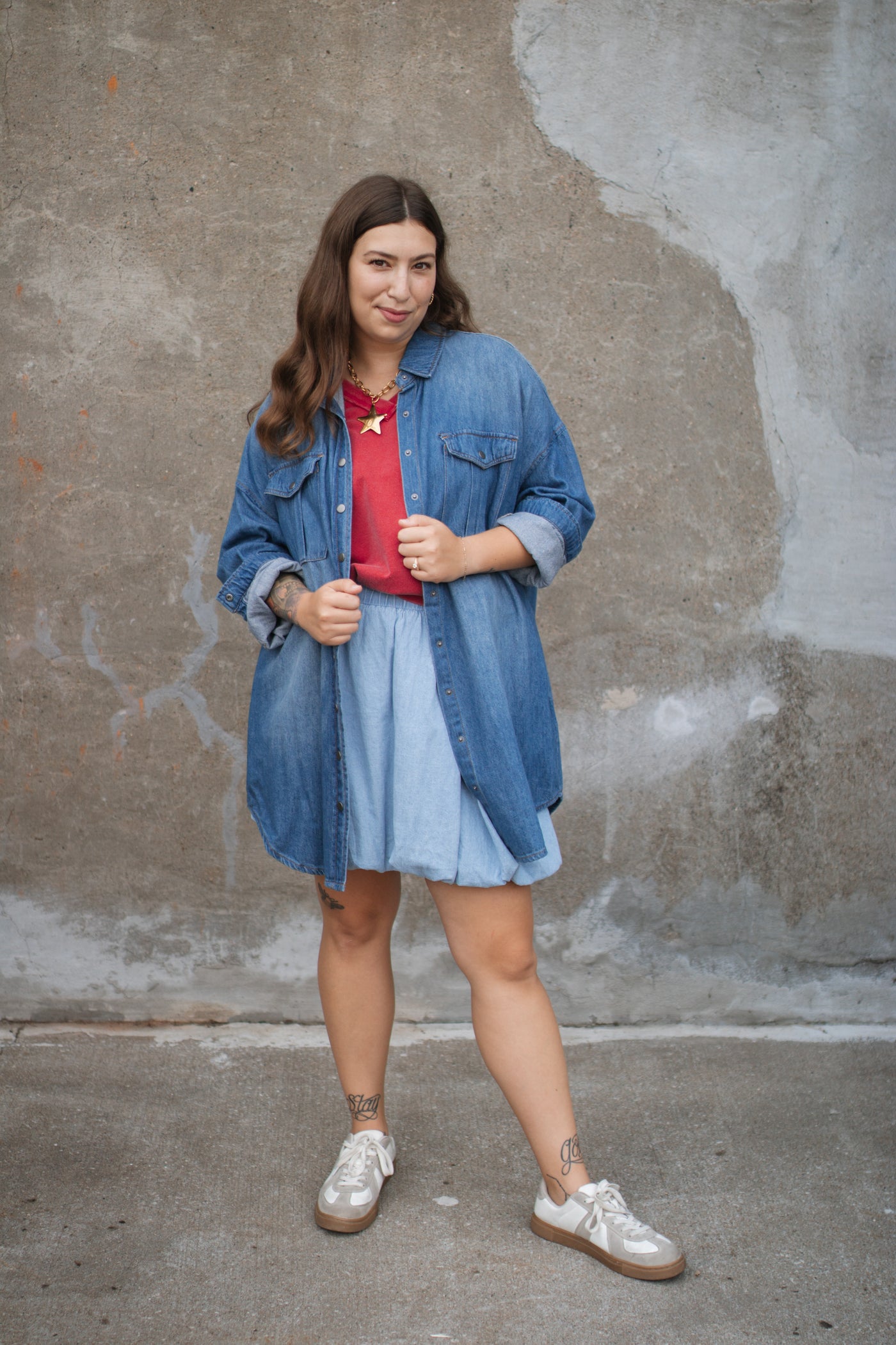 Remi Oversized Denim Shirt Jacket | Medium Wash