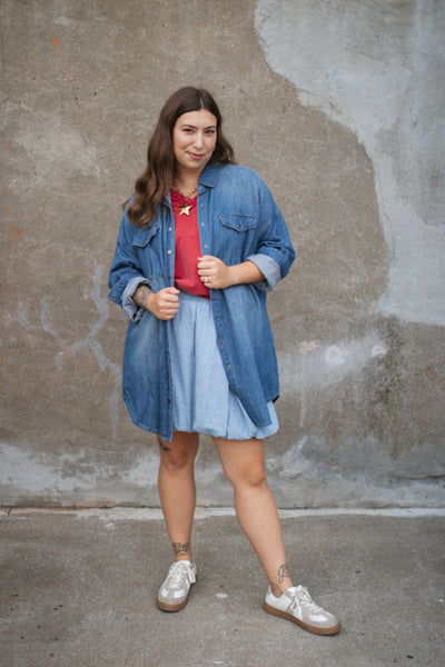 Remi Oversized Denim Shirt Jacket | Medium Wash