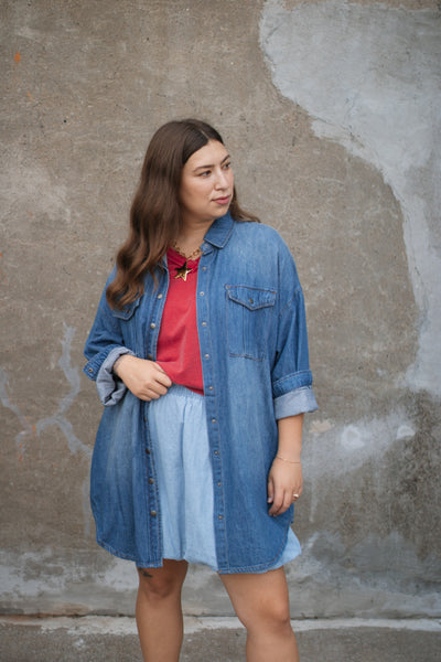 Remi Oversized Denim Shirt Jacket | Medium Wash