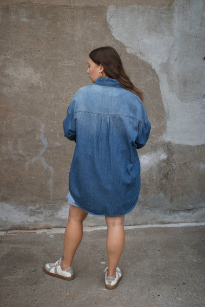 Remi Oversized Denim Shirt Jacket | Medium Wash
