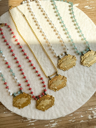 Ricky Vintage Fish Medallion Necklace