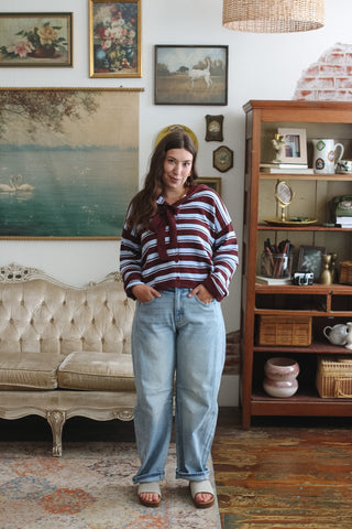 Weston Stripe Hooded Cardigan