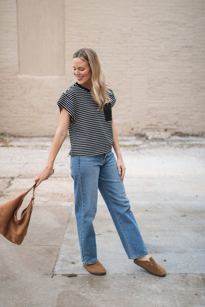 Coraline Striped Boxy Top